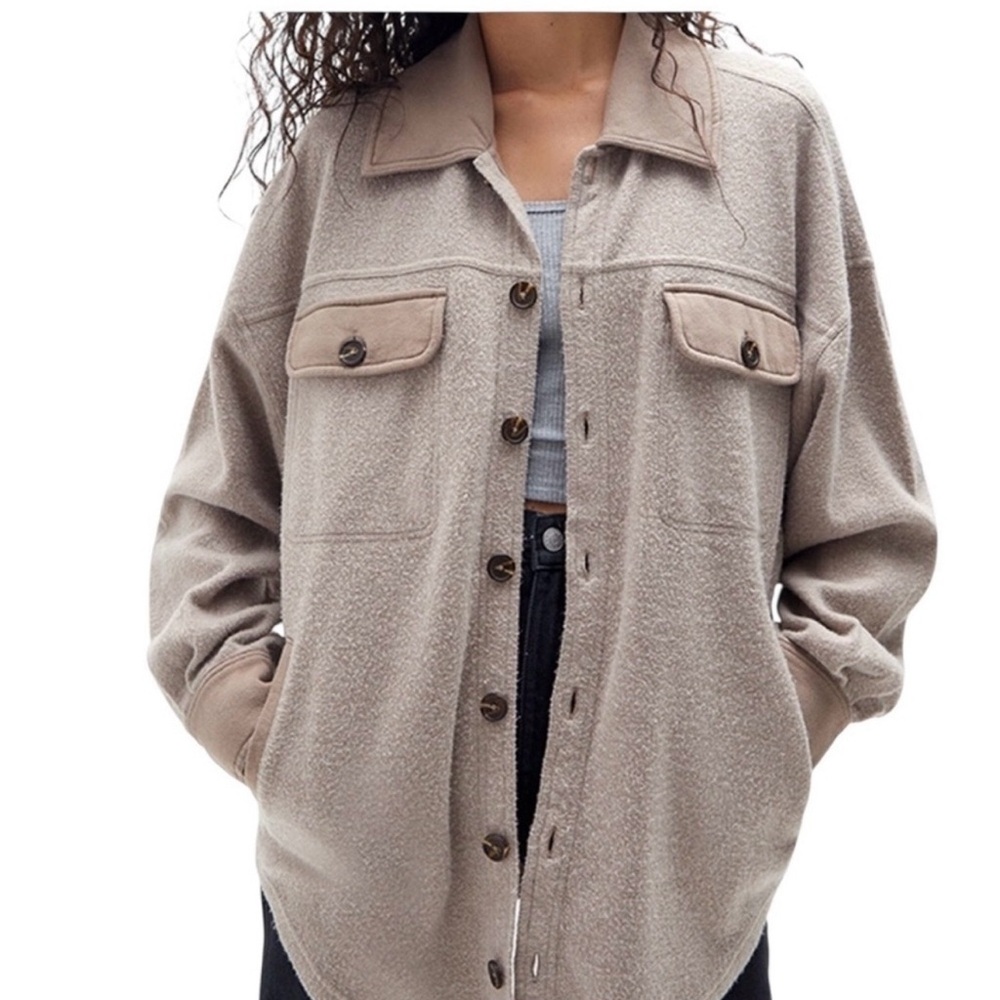 PacSun Women's Cream Teddy Jacket